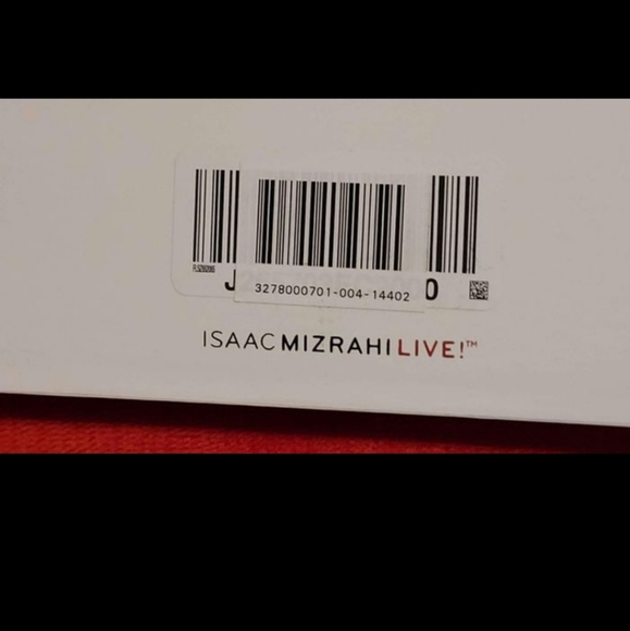 Isaac Mizrahi Live Gold Tone Dial Square Silver Tone Case Blue Leather Bnd Watch - Picture 4 of 5